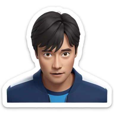 boy with black eyes sticker