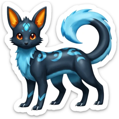 Shiny Umbreon-Amaura-Salandit-Fakémon-fusion (full body) sticker