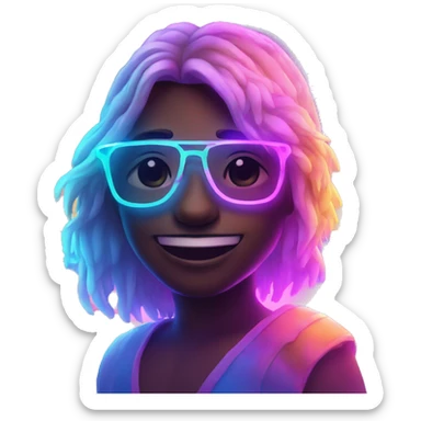 beach bum glowing neon elements sticker