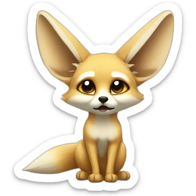 Pleading fennec fox sticker