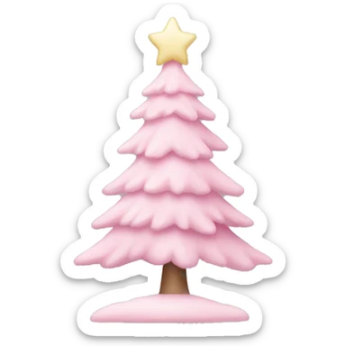 pastel pink christmas tree sticker