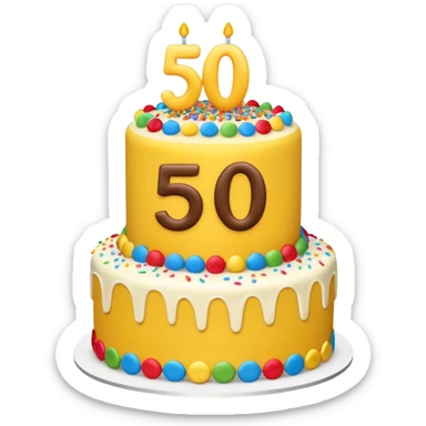 50th birthday with 50 in emoji sticker