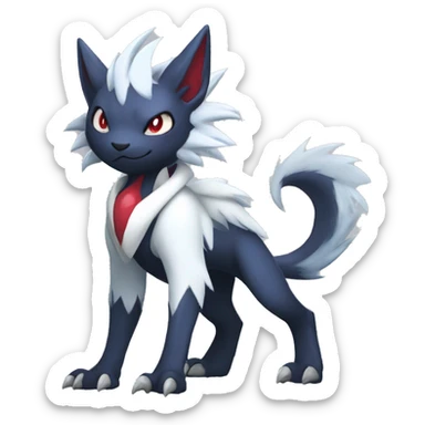 Cool Edgy Nargacuga-Absol-Zangoose-Sneasel-Quilava with a collar on, full body sticker
