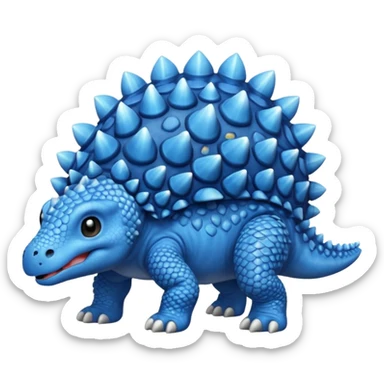 As un emoji de el dinosaurios ANQUILOSAURIO de perfil en color azul que sea bebe y tenga un efecto mas animado  sticker
