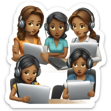 Call center women sticker