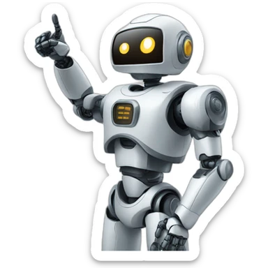robot pointing to the sky sticker