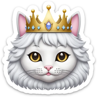 black cat wearing a princess crown  sticker