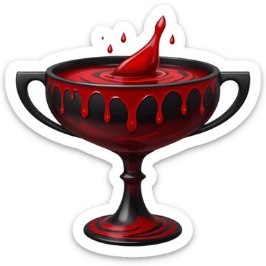 Chalice filled with dark liquid resembling blood and ink, sensual ritual sticker