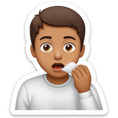 Person making the motion of shaking salt into there mouth  sticker