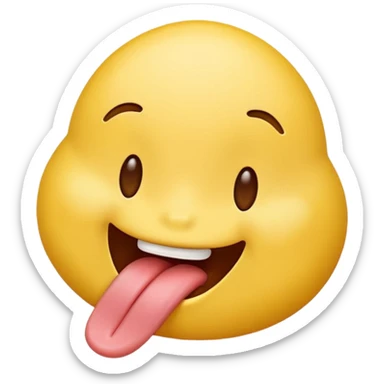yellow emoji with tongue wiggling out side to side sticker