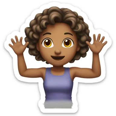 Girl shaking hesd sticker