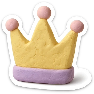 claymation style crown with pastel colors and visible texture sticker