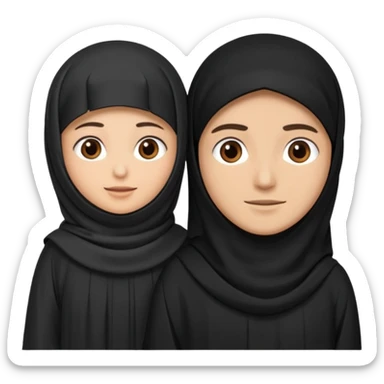 muslim couple, man in thobe woman in burka sticker