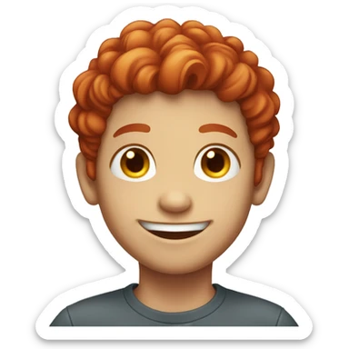 smiling boy with red hair less scary  sticker