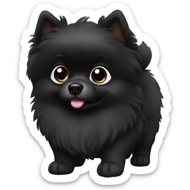 Black Pomeranian pup sticker