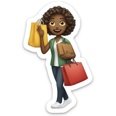 Female music teacher with a lot of bags sticker