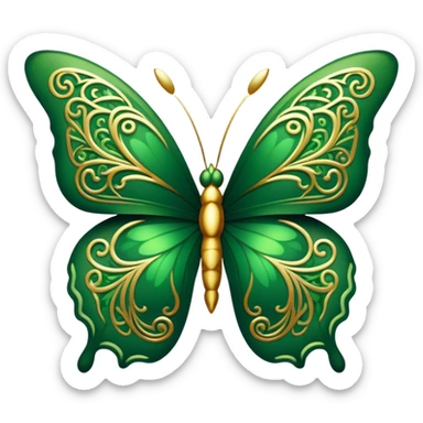 Deep green St Patrick’s Day inspired butterfly sticker