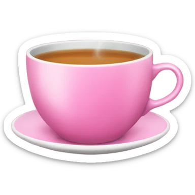 Steaming cup of tea in pink mug sticker