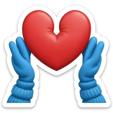 hands in mittens make a heart like 🫶🏻 sticker