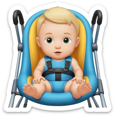 Baby boy in bouncer sticker