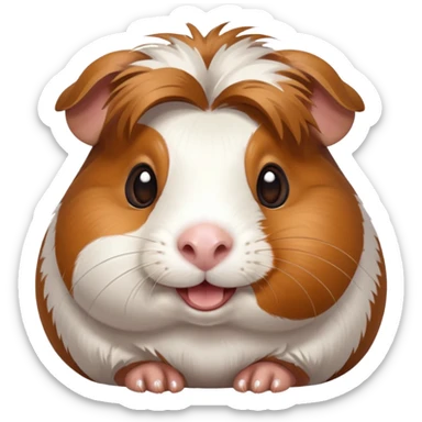guinea pig emoji with a big cheerful grin, bright eyes sticker