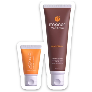 used tube of hand cream, wrinkled and partially empty, pastel colors sticker