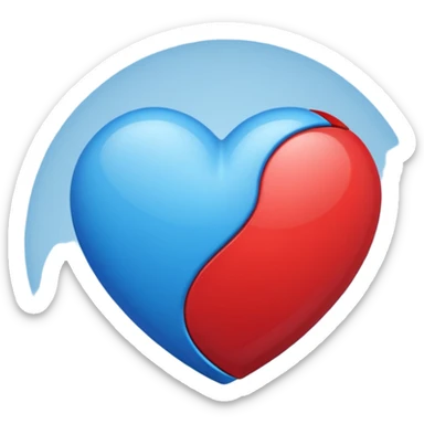 corazon azul y rojo sticker