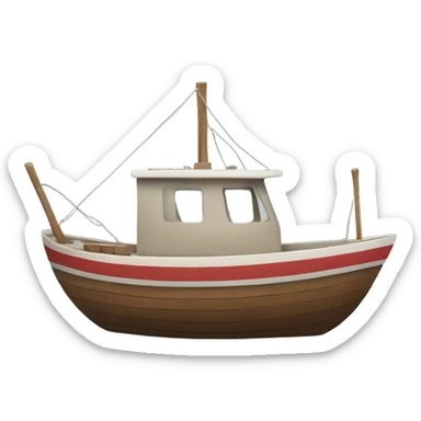 Boat with arms and legs and face sticker