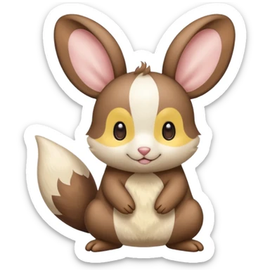 Teddiursa-Minccino-Emolga-fusion  sticker