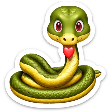 Snake with heart tongue sticker
