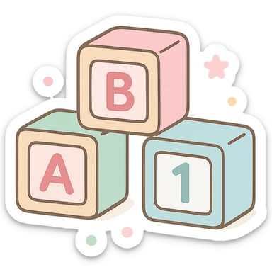 wooden baby blocks soft edges primary colors educational toy sticker