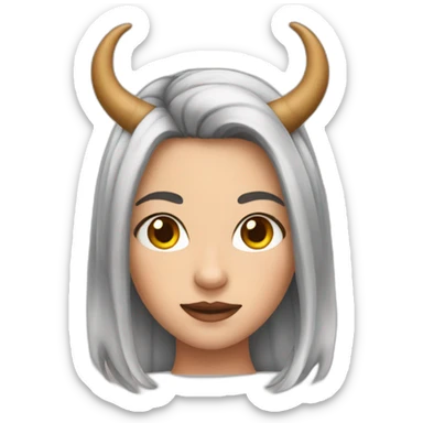 a girl with horns sticker
