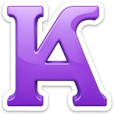 purple letter A sticker