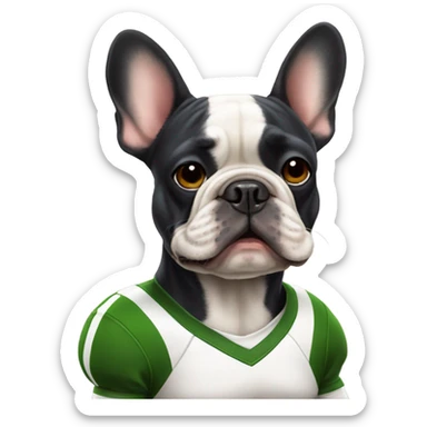 French bulldog in a football strip sticker