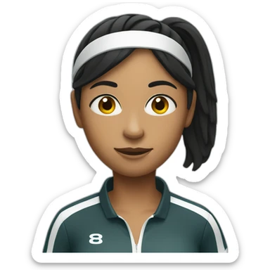 Tennis player woman black hair sticker