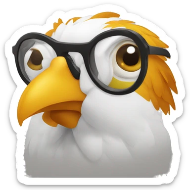 Pollo con lentes sticker