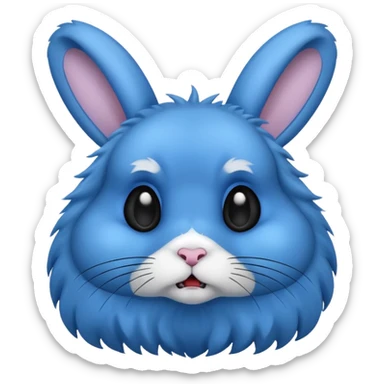 Lapin peur bleu noir sticker