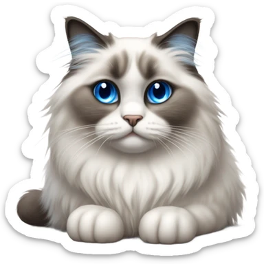 Sad ragdoll cat sticker