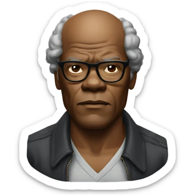 samuel l jackson serious wearing shirt sticker