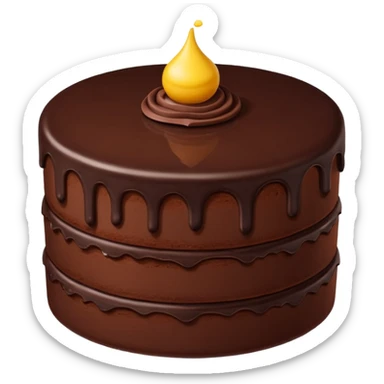 minimal chocolate cake with chocolate layers, clean look, emoji style sticker