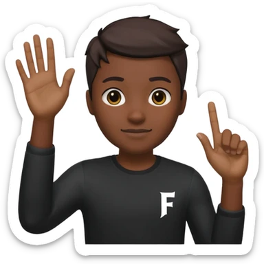 Que este 🙋🏾emoji envés que saludé haga con mano la forma de el emote de fornite toma la L sticker