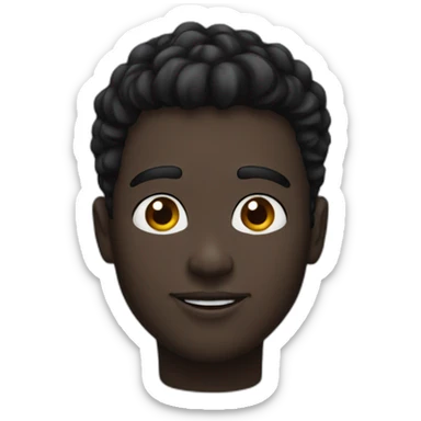 Black head and beautiful young man sticker