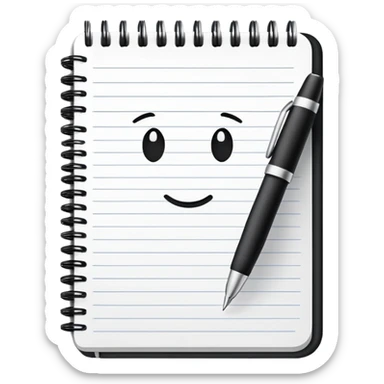 Notebook with pen sticker