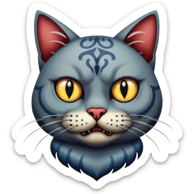 tattooed-scary-looking-cat-with-heavy-face-tattoes sticker