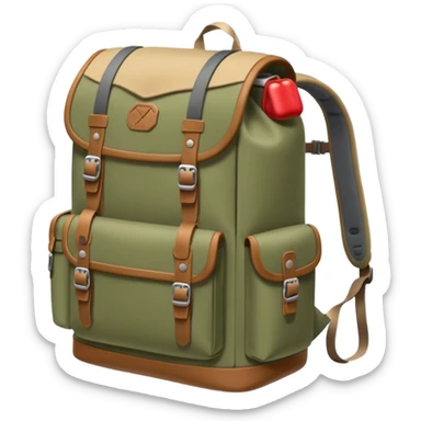 a backpack preped for an adventure in the wilds sticker