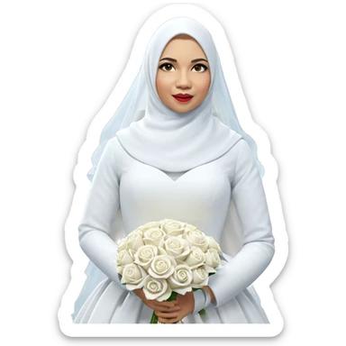 bride with rose bouquet sticker