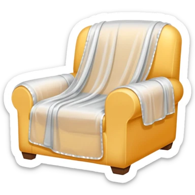 Furniture fully covered with a plastic drop cloth  sticker