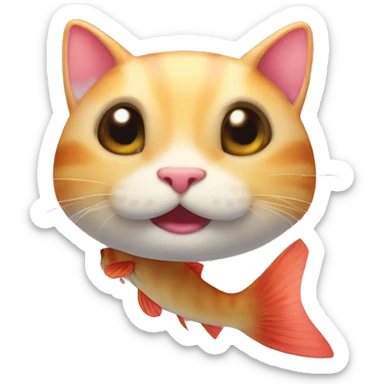 cat fish love sticker