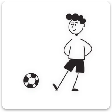 stick figure kicking a ball sticker