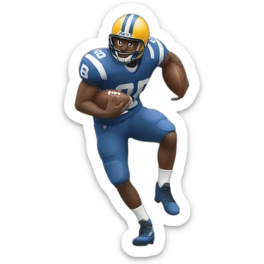 A man plays once a football sticker